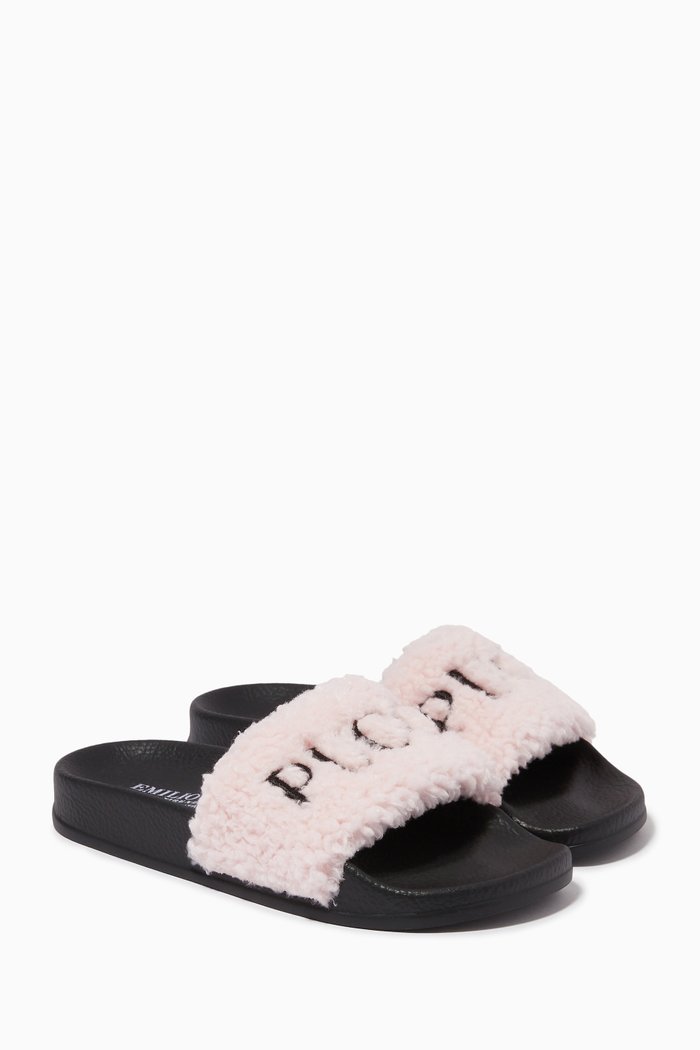 

Fleece Logo Slides in Rubber, Black