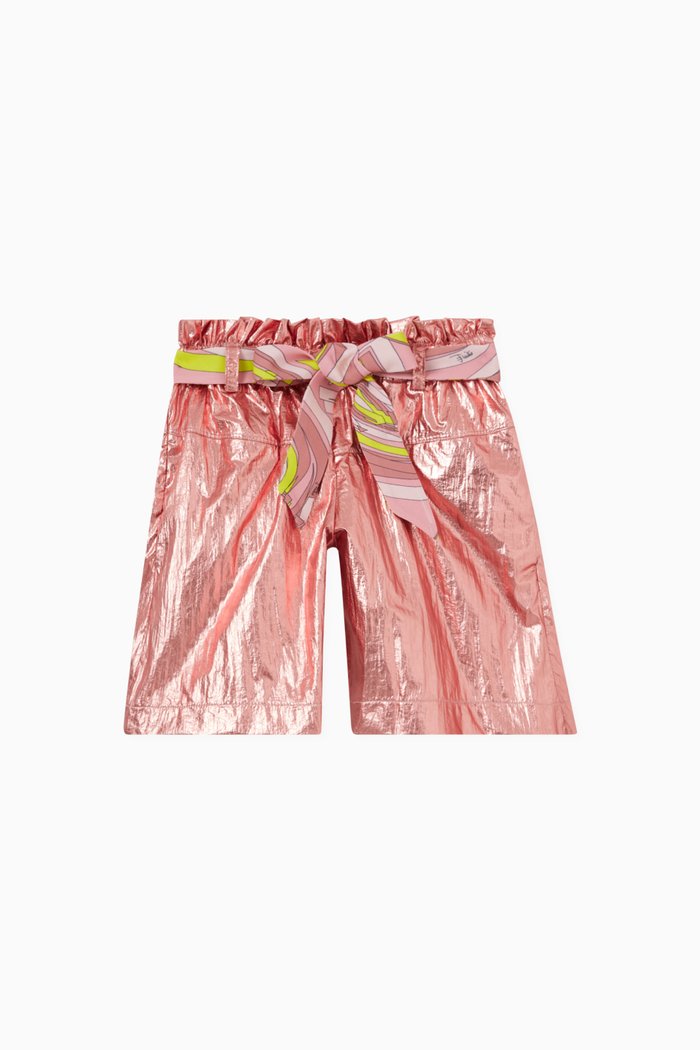 

Metallic Shorts in Technical Fabric, Pink