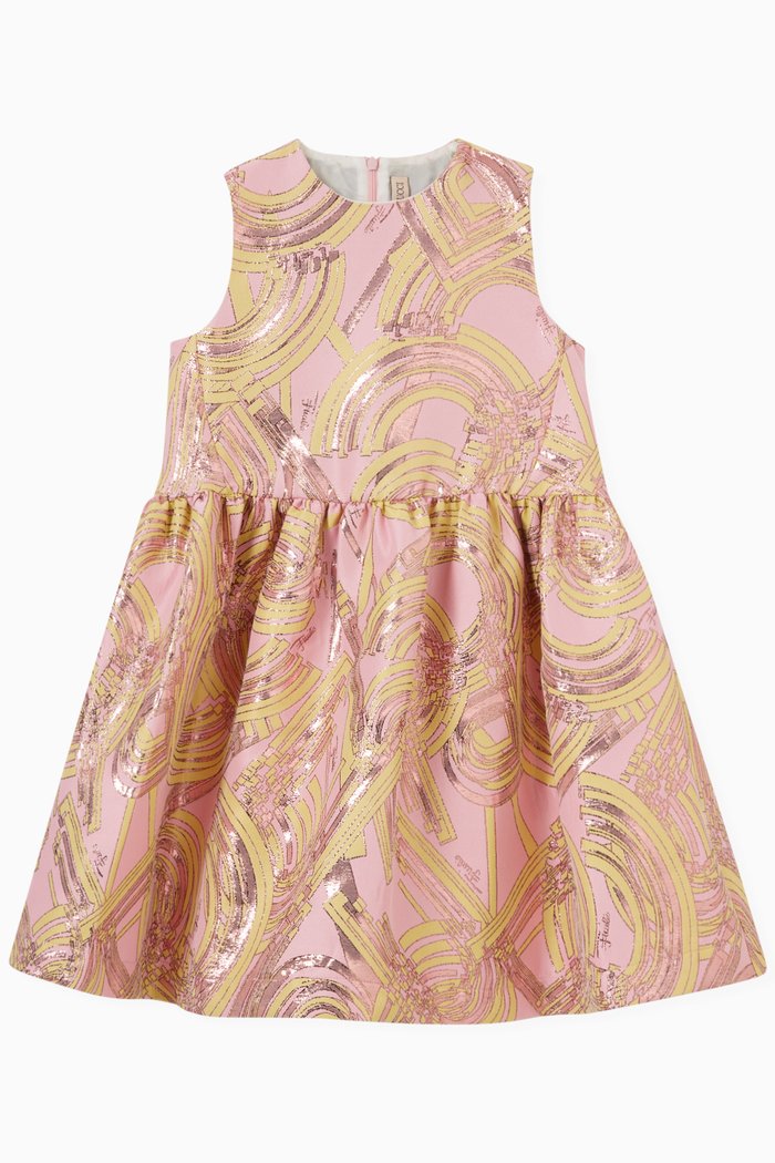 

Esploso Print Dress in Jacquard, Pink