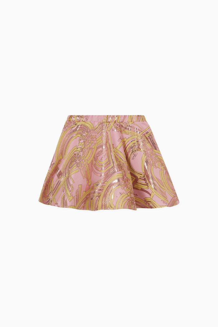 

Esploso Abstract Print Skirt in Polyester, Pink