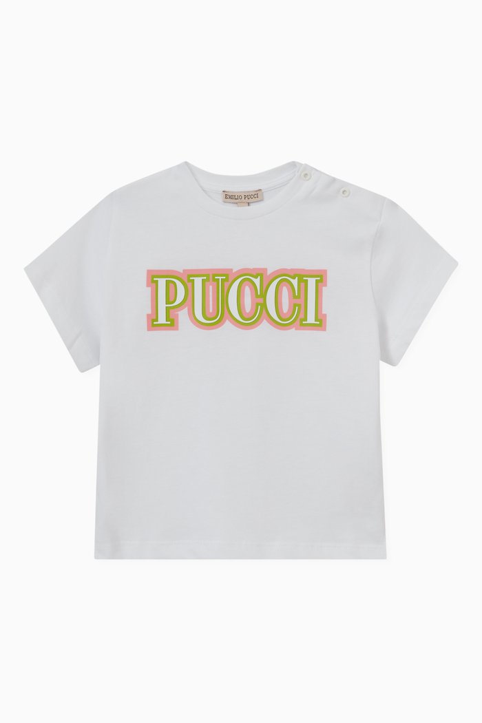 Logo Print T-Shirt in Jersey, Neutral