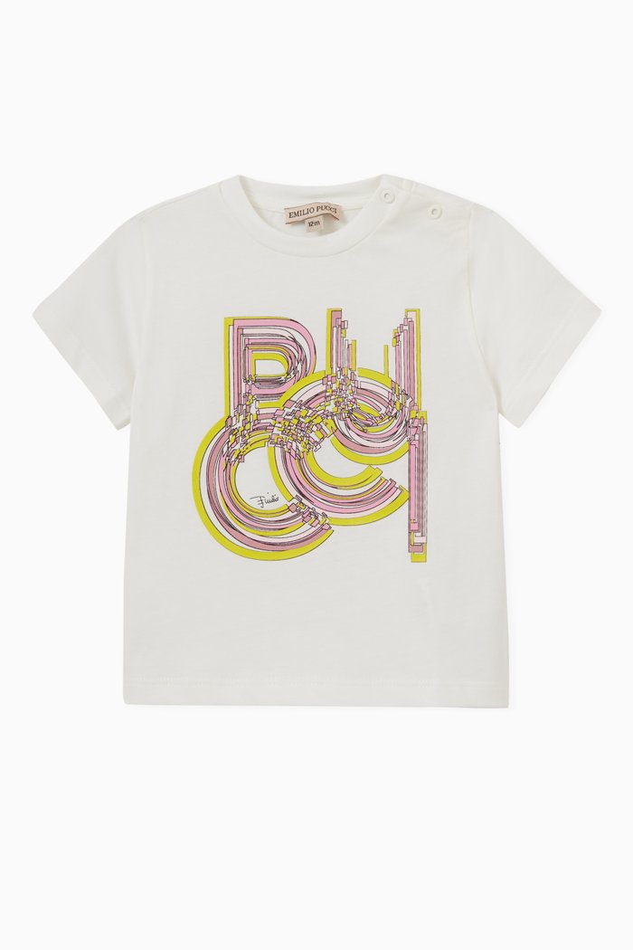 

Logo Print T-Shirt in Jersey, Neutral