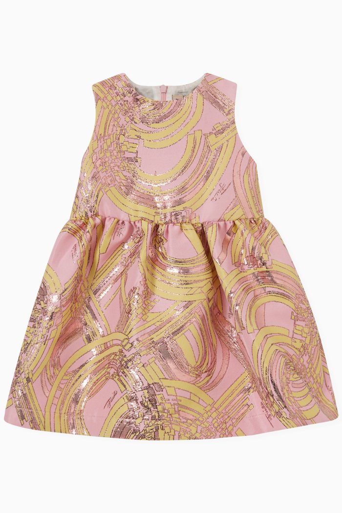 

Esploso Print Dress in Jacquard, Pink