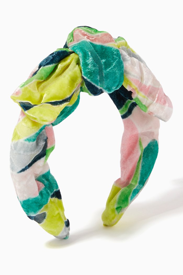 

Vetrate Print Hairband in Velvet, Multicolour