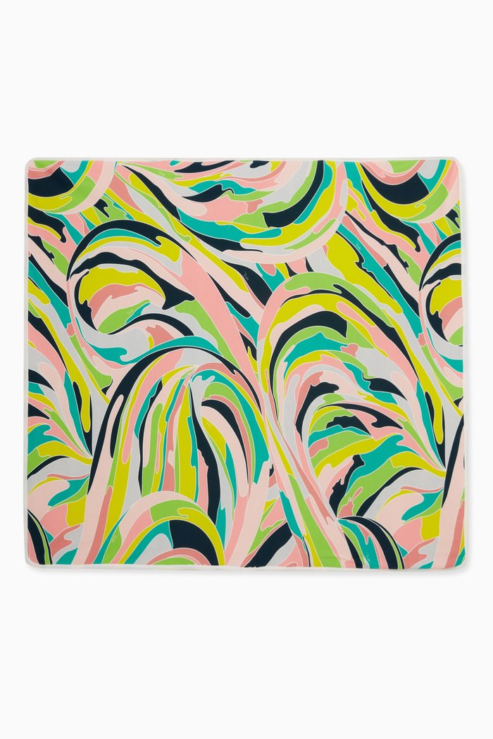 Vetrate Print Blanket in Cotton, Multicolour