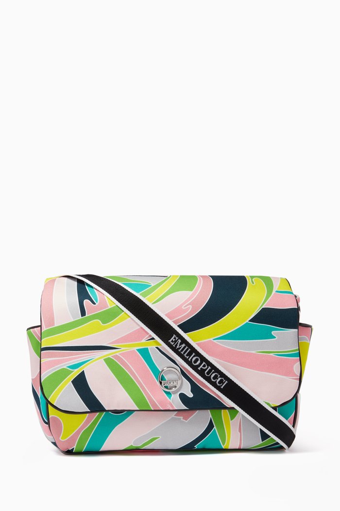 

Vetrate-print Changing Bag in Cotton Gabardine, Multicolour