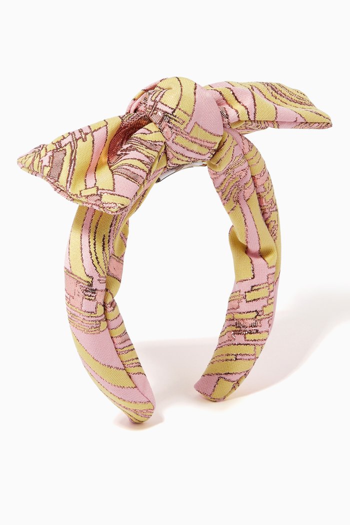 

Esploso Print Hairband in Laminated Jacquard, Pink