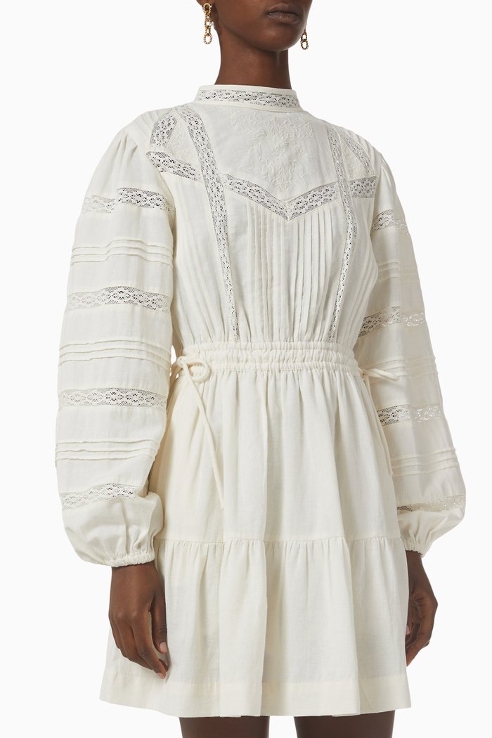 

Loom Mini Dress in Linen, White