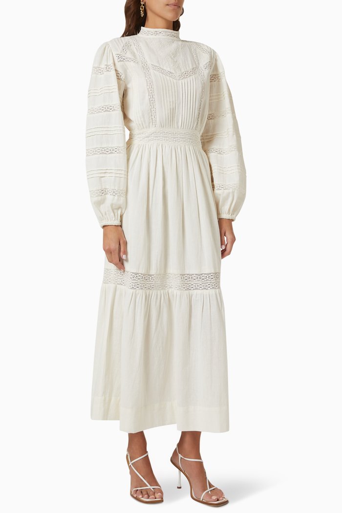 

Loom Maxi Dress in Linen, White