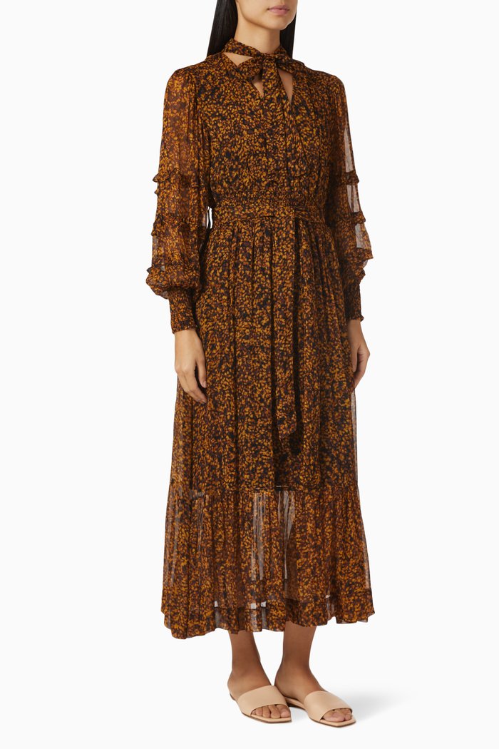 

Woodland Wonder Maxi Dress in Viscose, Brown