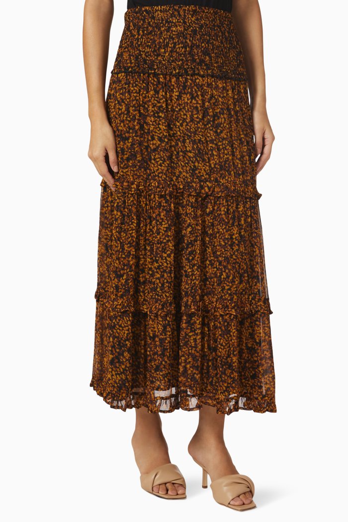 

Woodland Wonder Maxi Skirt in Viscose, Brown