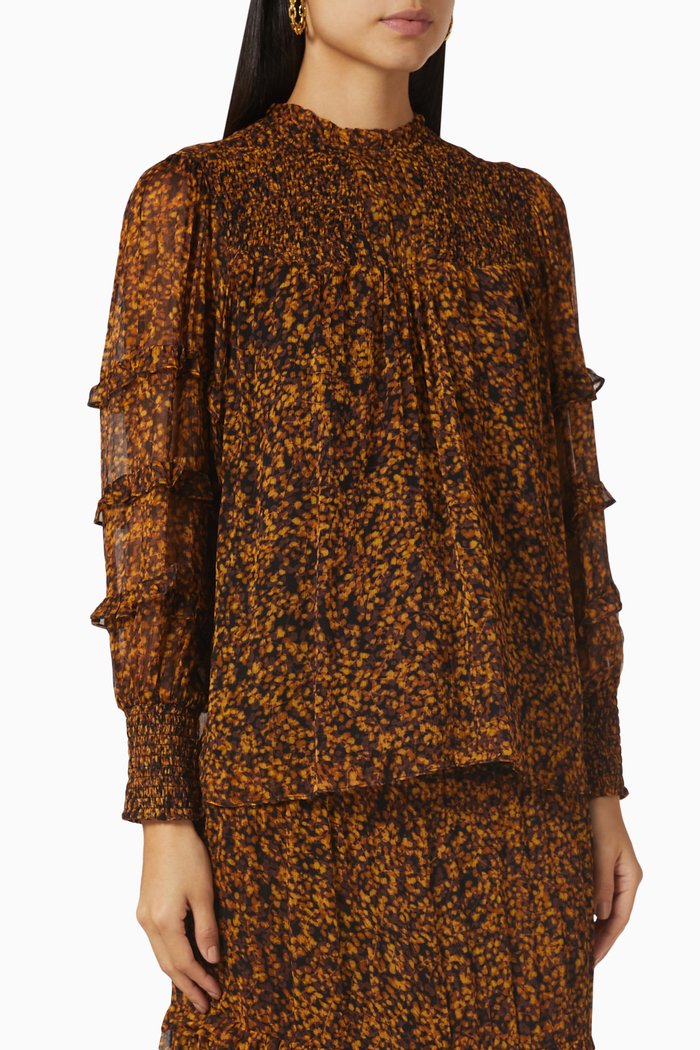 

Woodland Wonder Blouse in Viscose, Brown