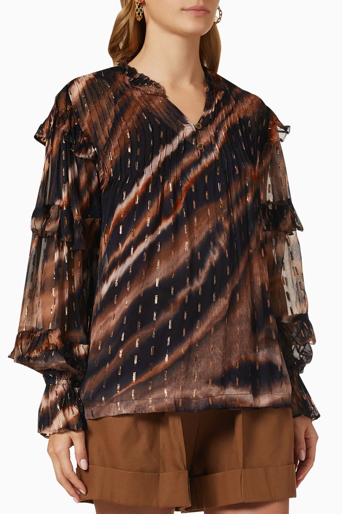 

Terrain Blouse in Lurex Chiffon, Multicolour