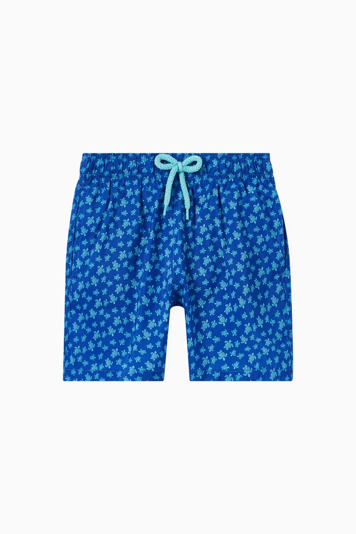 

Jihin Turtle Print Swim Trunks, Blue
