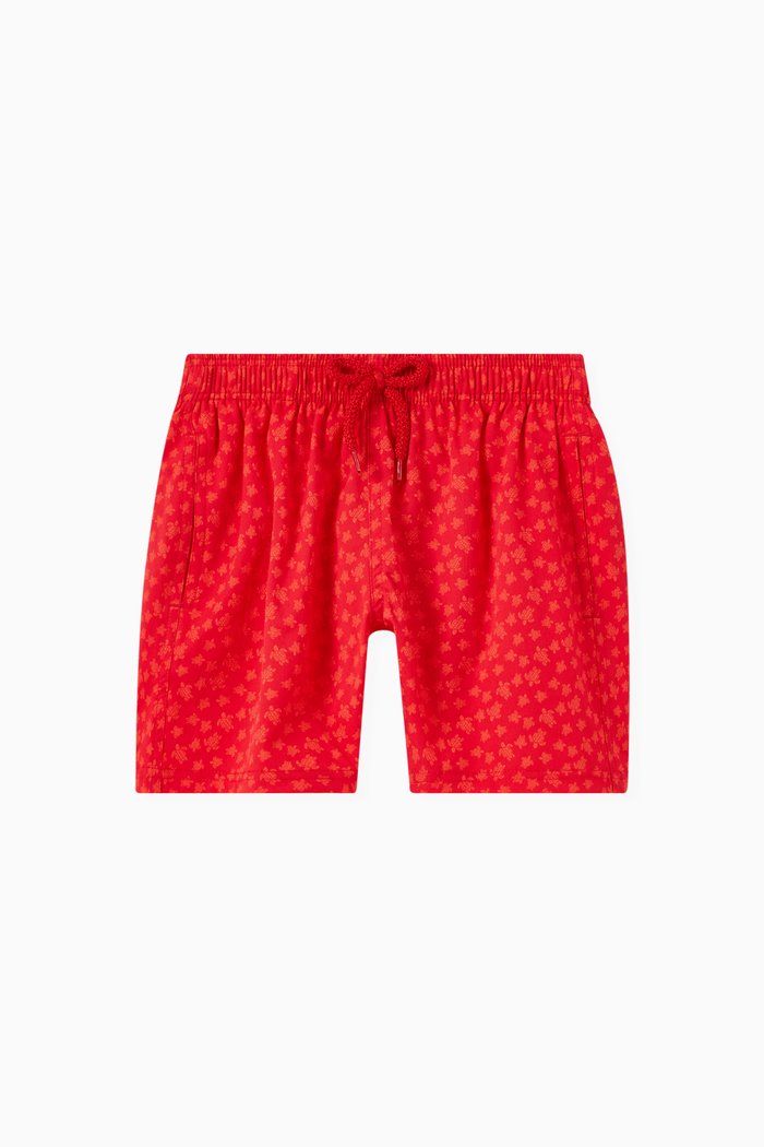 

Jirise Turtle Print Swim Shorts, Red