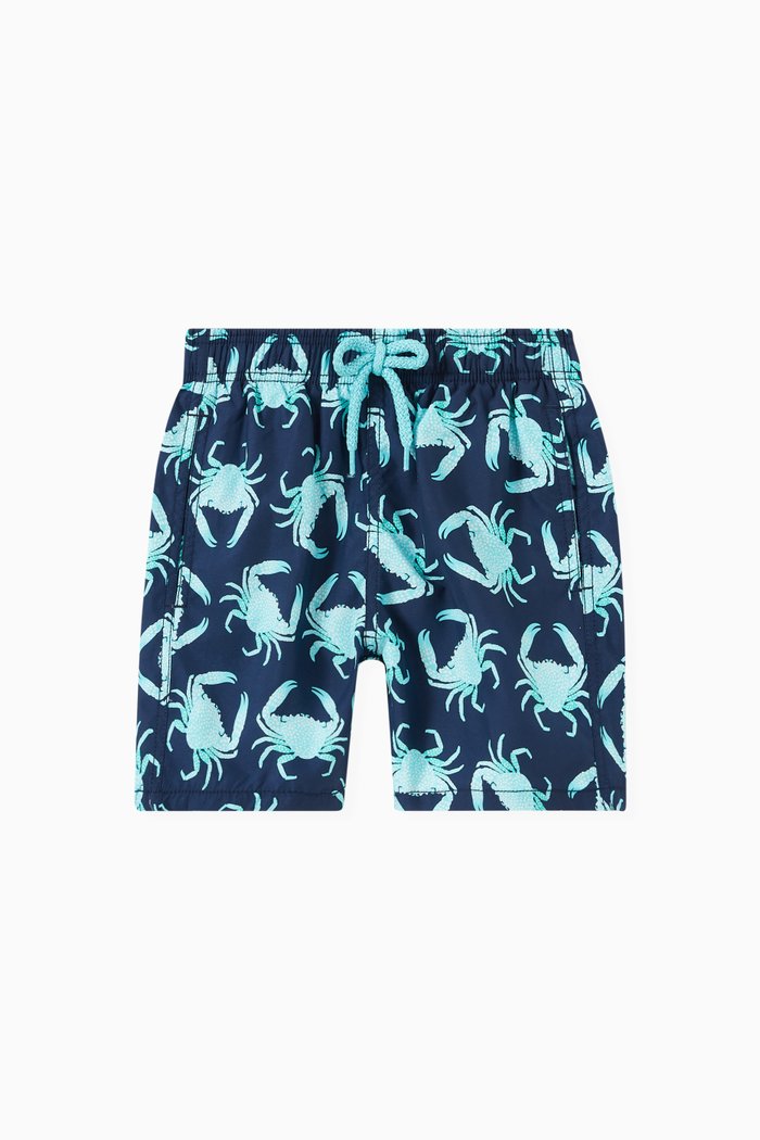 

Crab Print Swim Shorts, Blue