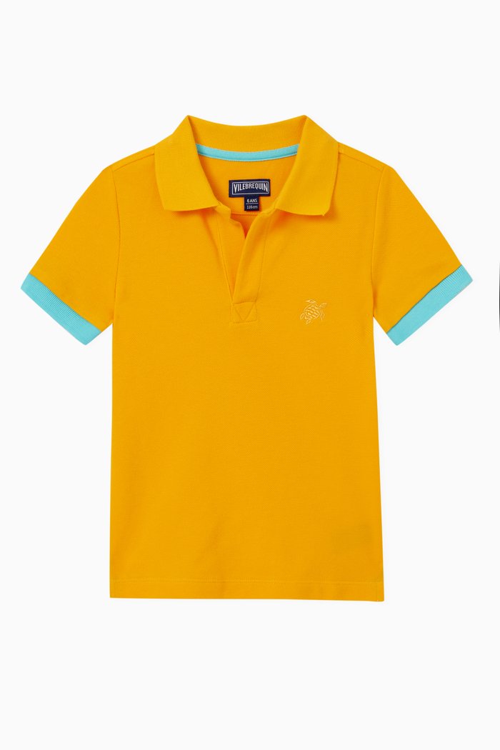 

Logo Detail Polo in Cotton, Yellow