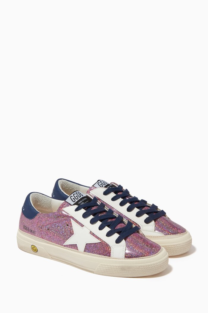 

May Sneakers in Glitter Leather, Purple