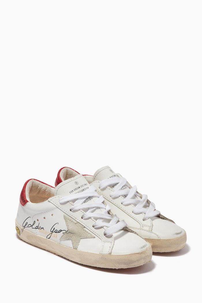 

Super-Star Suede Star Vintage Sneakers in Leather, White