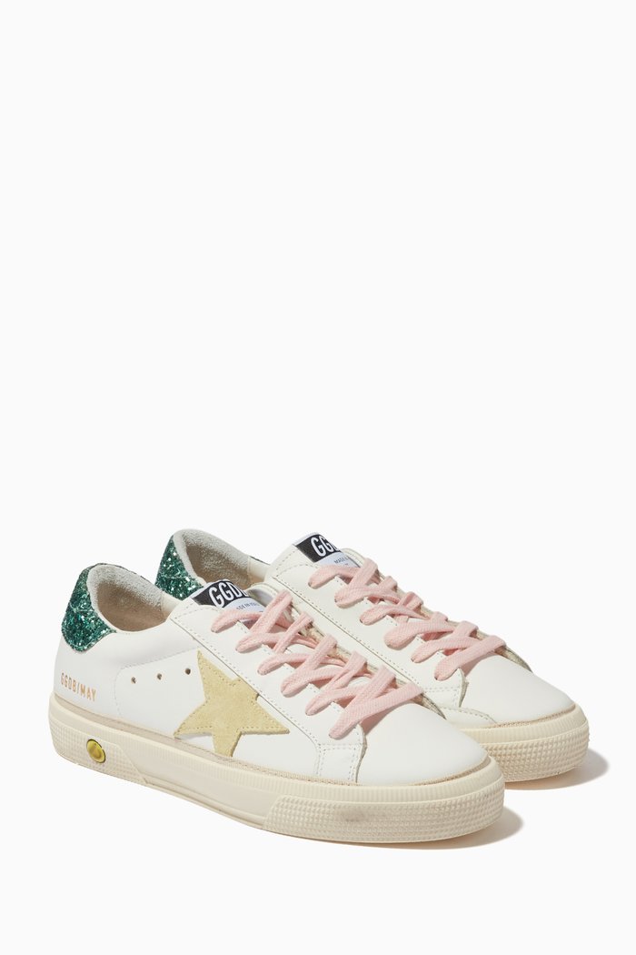 

Star Logo Patch Sneakers in Leather, White