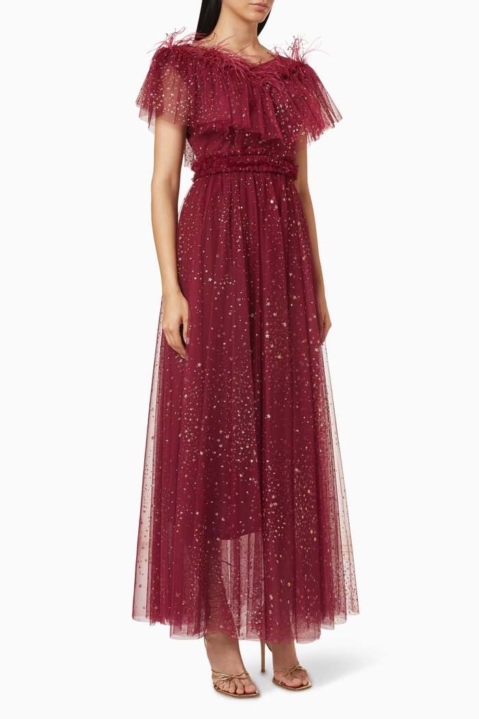 

Frill Dress in Tulle, Burgundy
