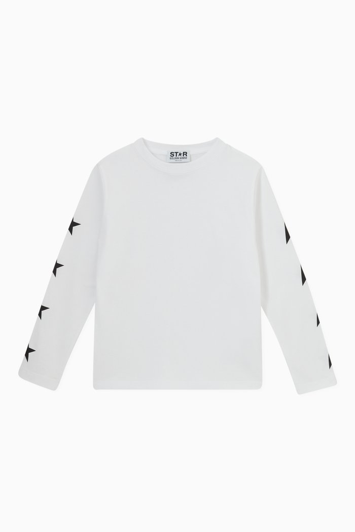 

Star Print T-shirt in Cotton Jersey, White