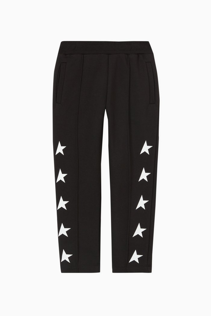 

Multi Stars Tapered Sweatpants in Cotton, Black