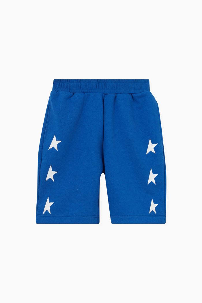 

Star Print Sweat Shorts in Cotton, Blue