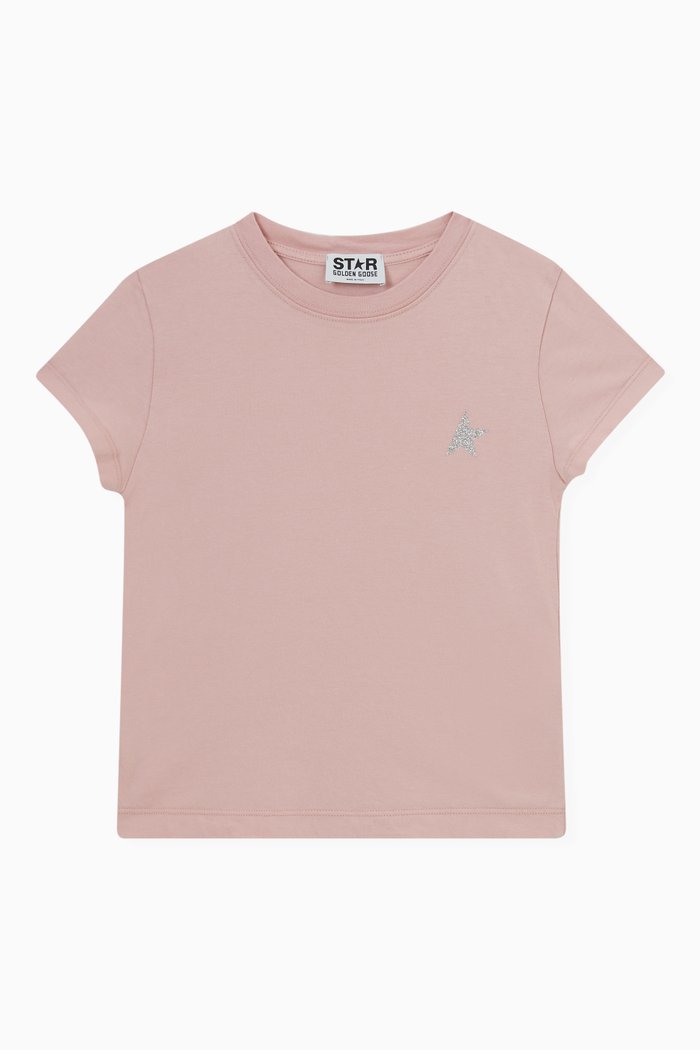 

Star Print T-shirt in Cotton Jersey, Pink