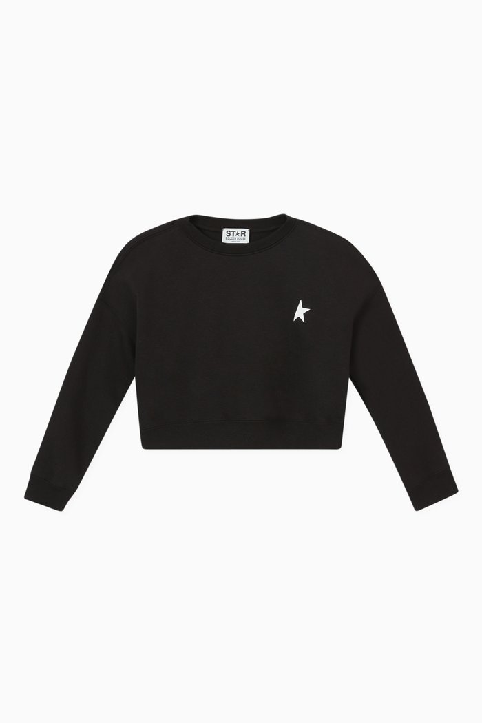 

Star-print Sweatshirt in Cotton-blend Fleece, Black