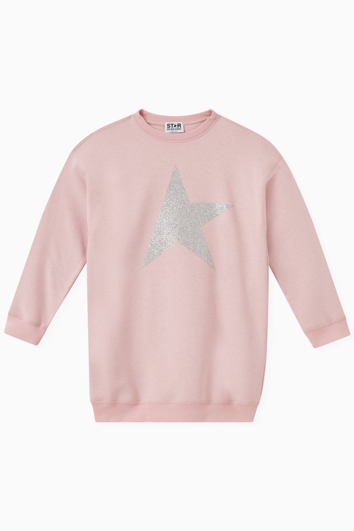 

Star Sweater Dress in Cotton, Pink