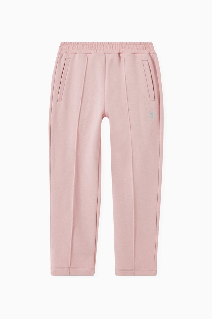 

Star Glitter Sweatpants in Cotton, Pink