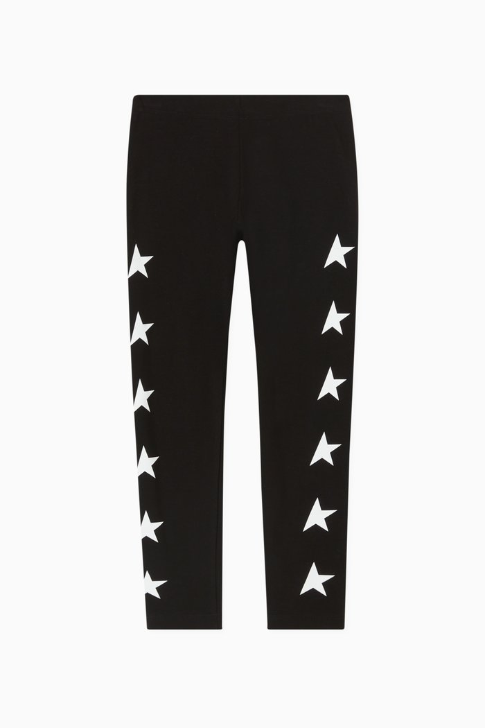Star Collection Leggings in Stretch-cotton, Black