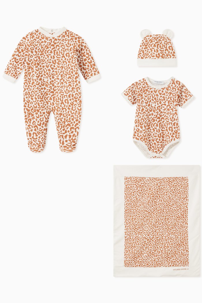 

Leopard-printed Baby Gift Set in Cotton, White