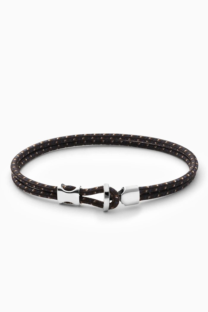 

Orson Loop Bungee Rope Bracelet in Sterling Silver & Nylon, Black
