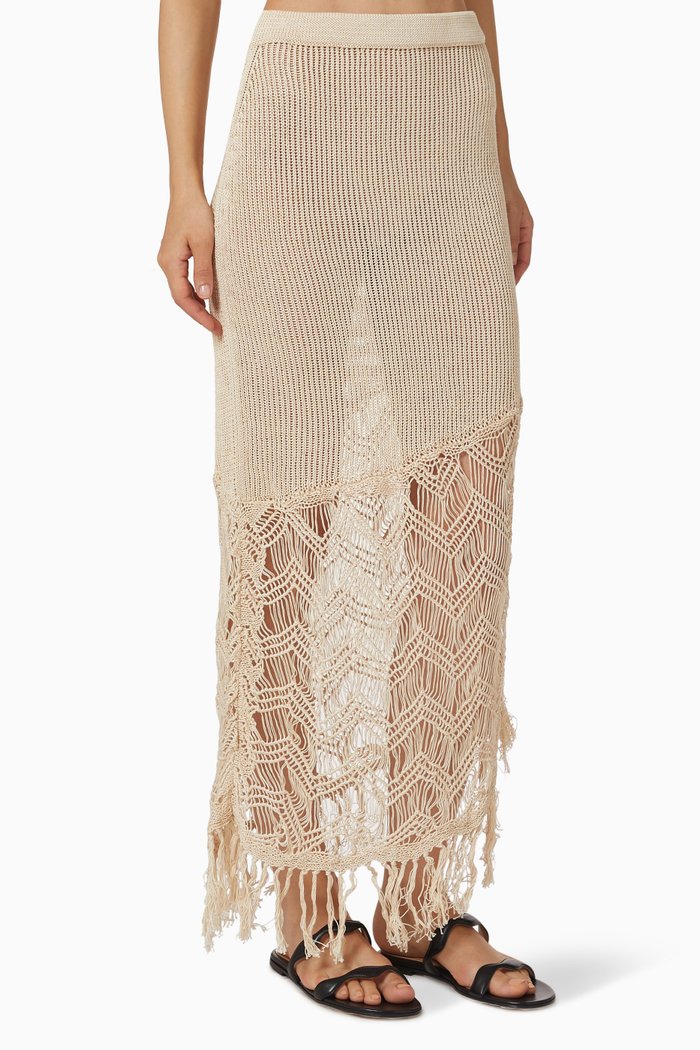 

Sakari Asymmetric Skirt in Pima Cotton Knit, Neutral