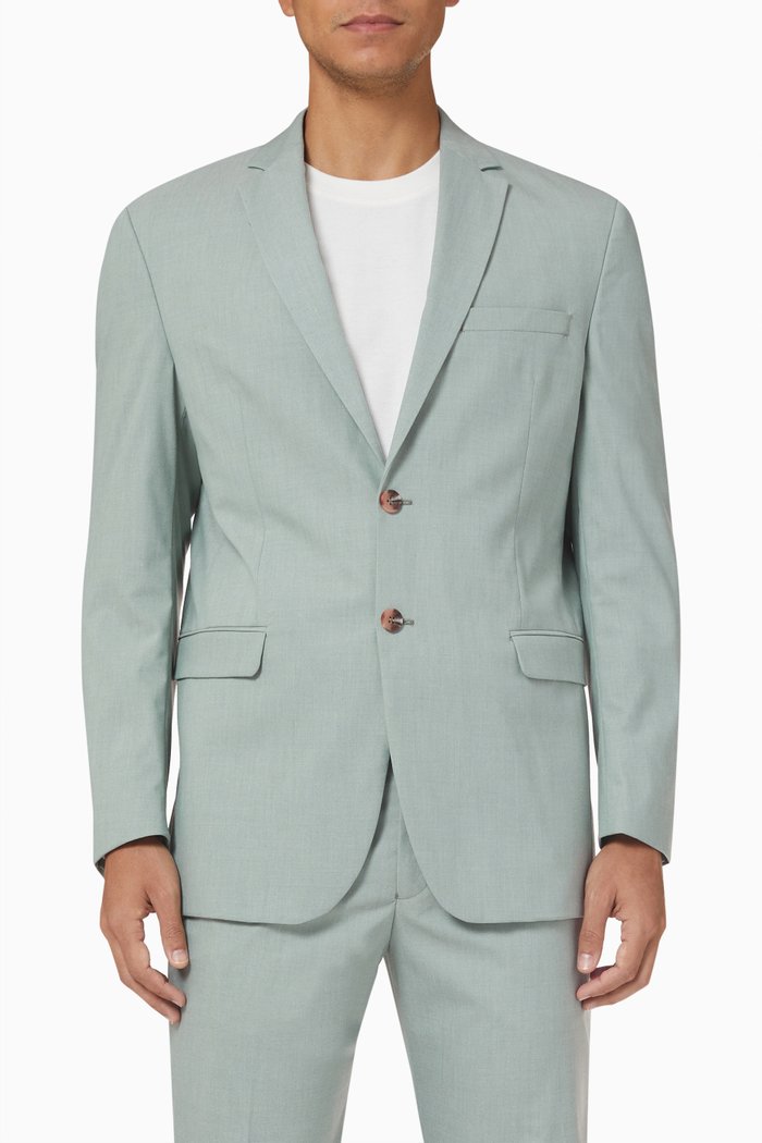 

Comfort Fit Blazer in Viscose Blend, Green