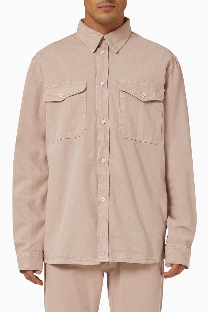 

Overshirt in TENCEL™ & Organic Cotton, Brown