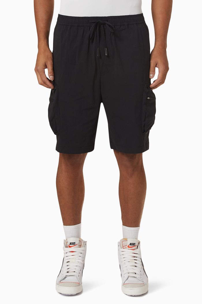 Cargo Flex Shorts in Organic Cotton, Black