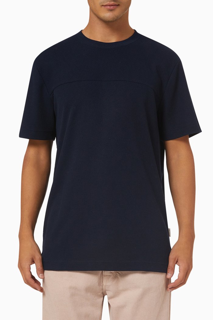 

T-shirt in Cotton Knit, Blue