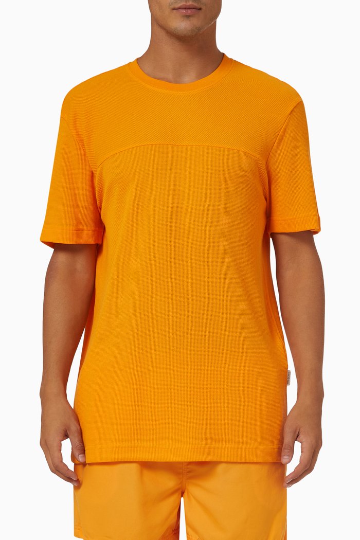 

T-shirt in Cotton Knit, Orange
