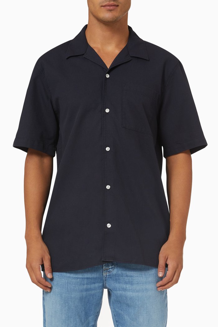 Shirt in Piqué, Blue