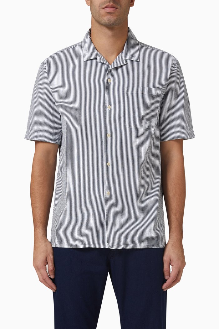 

Relaxed Fit Shirt in Cotton, Blue