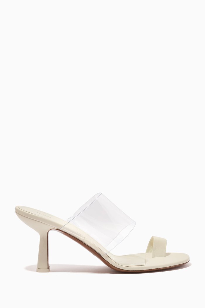 

Chost Mule Sandals in PVC & Leather, Neutral