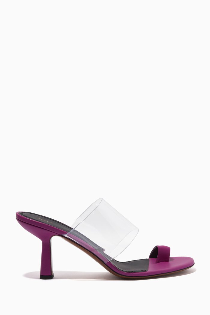 

Chost Mule Sandals in PVC & Leather, Purple