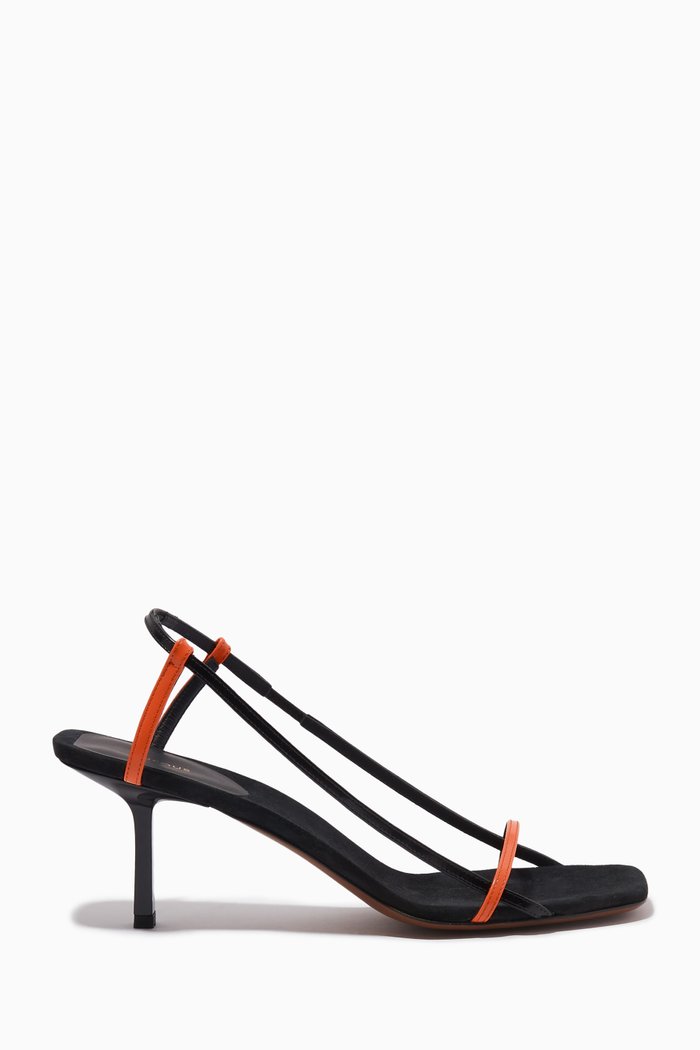 

Merga Slingback Sandals in Leather, Black