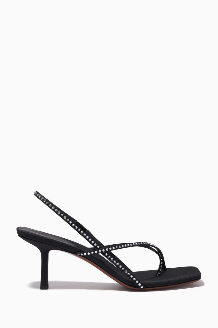 

Shamali 65 Embellished Slingback Sandals in Nappa, Black