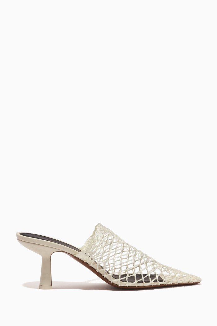 

Bophy Mules in Nappa & Cotton-knit, Neutral