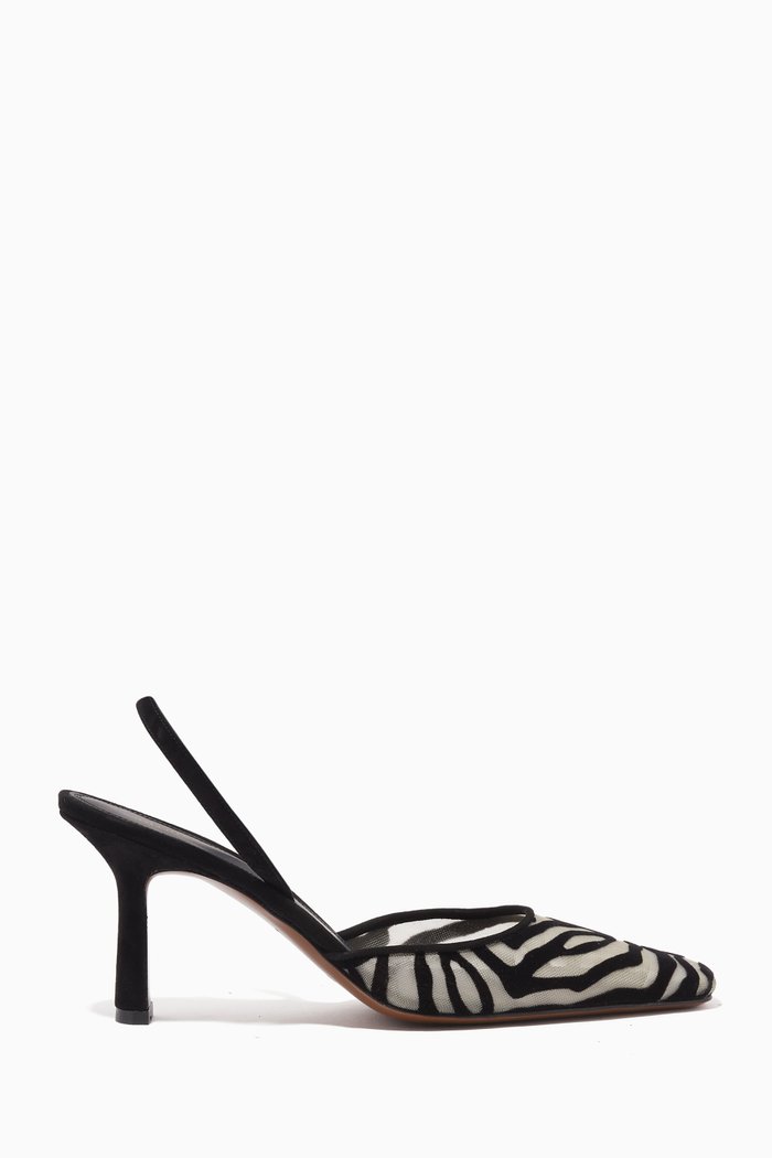

Bella 80 Slingback Sandals in Mesh, Black