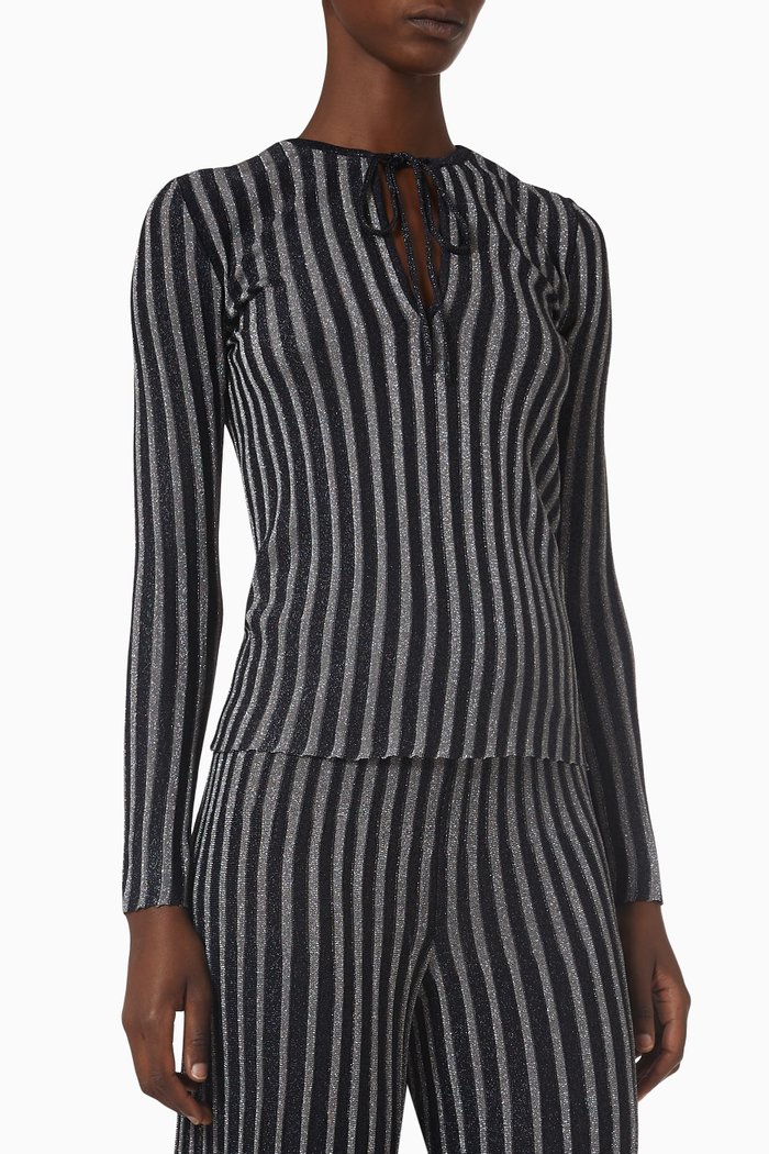 

Everyday Evening Pleated Top in Metallic Viscose, Multicolour